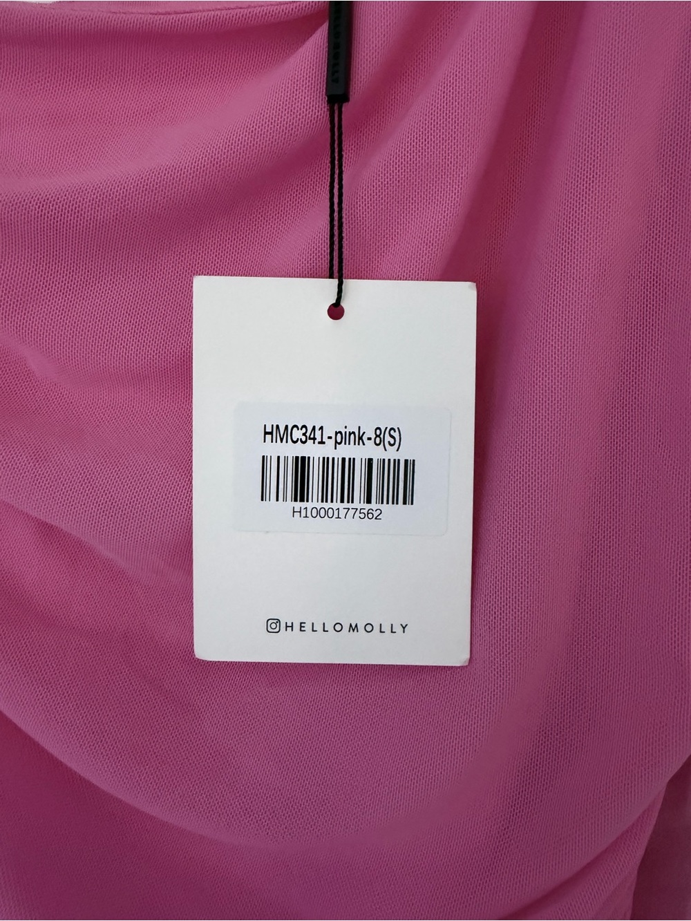Hello Molly One-Shoulder Ruched Mini Dress in Fuchsia Pink - Picture 4 of 6
